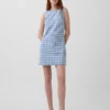 Plaid Denim Mini Shift Dress