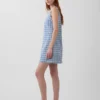 Plaid Denim Mini Shift Dress