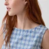 Plaid Denim Mini Shift Dress