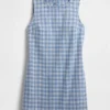Plaid Denim Mini Shift Dress