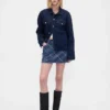 Plaid Denim Mini Skirt