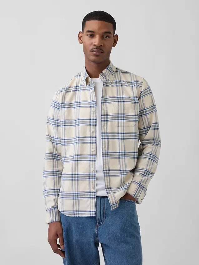 Plaid Oxford Button-Down Shirt