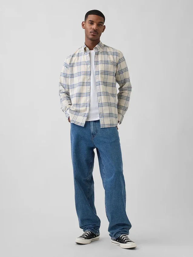 Plaid Oxford Button-Down Shirt