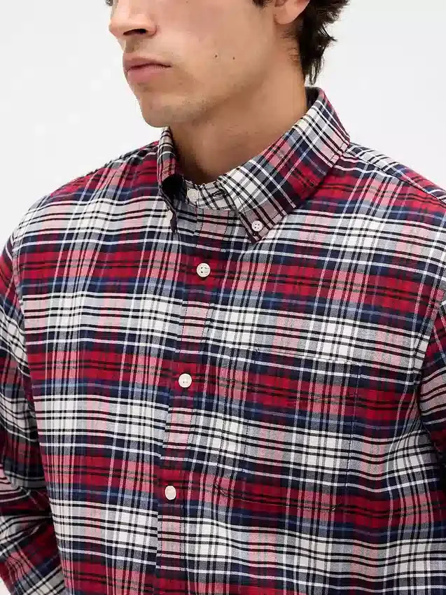 Plaid Oxford Button-Down Shirt