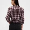 Plaid Tie-Waist Top