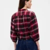 Plaid Tie-Waist Top