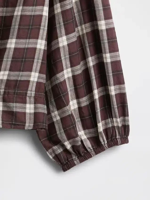 Plaid Tie-Waist Top