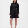 Pleated Mini Shirtdress