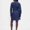 Pleated Mini Shirtdress