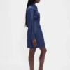 Pleated Mini Shirtdress