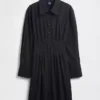 Pleated Mini Shirtdress