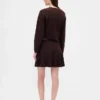 Pleated Mini Sweater Skirt