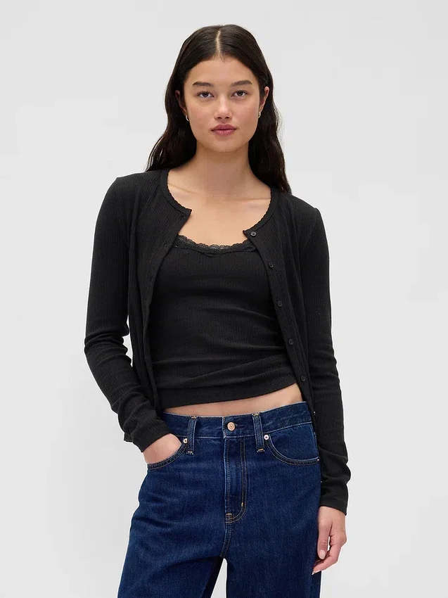Pointelle Cardigan