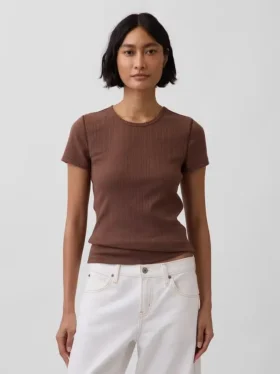 Pointelle Crewneck T-Shirt
