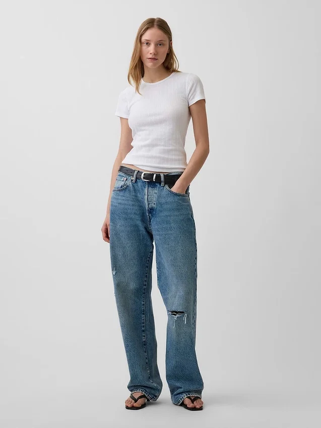 Pointelle Crewneck T-Shirt
