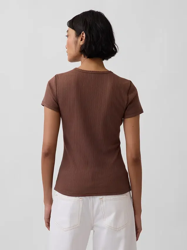 Pointelle Crewneck T-Shirt