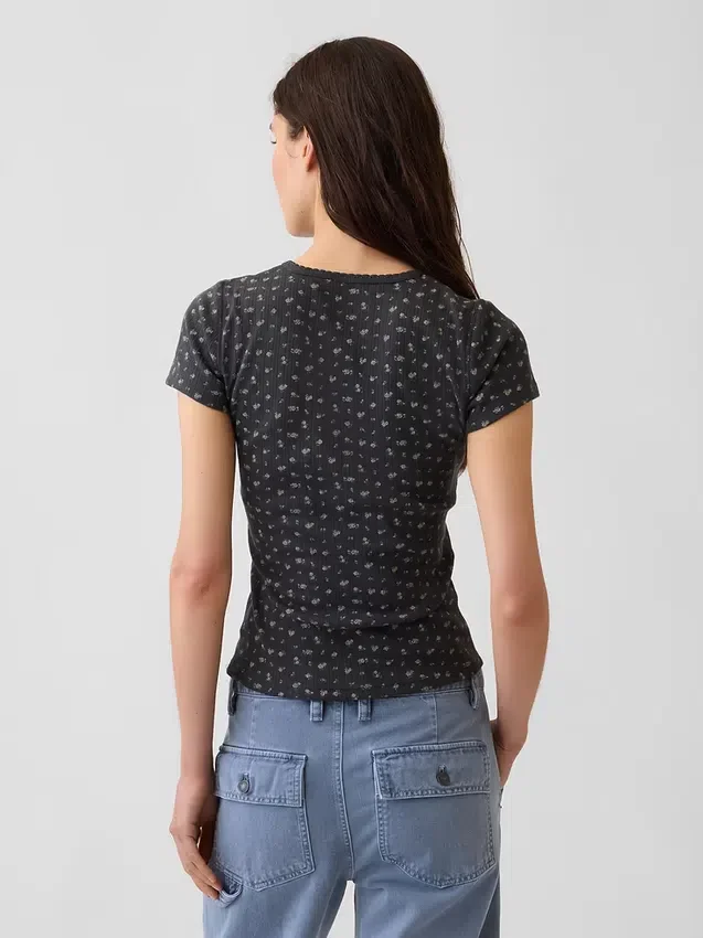 Pointelle Crewneck T-Shirt