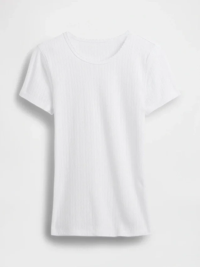 Pointelle Crewneck T-Shirt