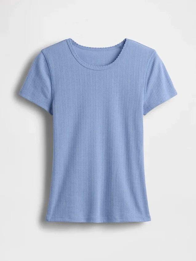 Pointelle Crewneck T-Shirt
