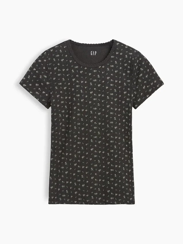 Pointelle Crewneck T-Shirt