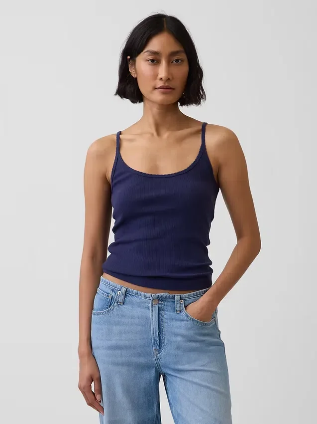 Pointelle Crop Cami