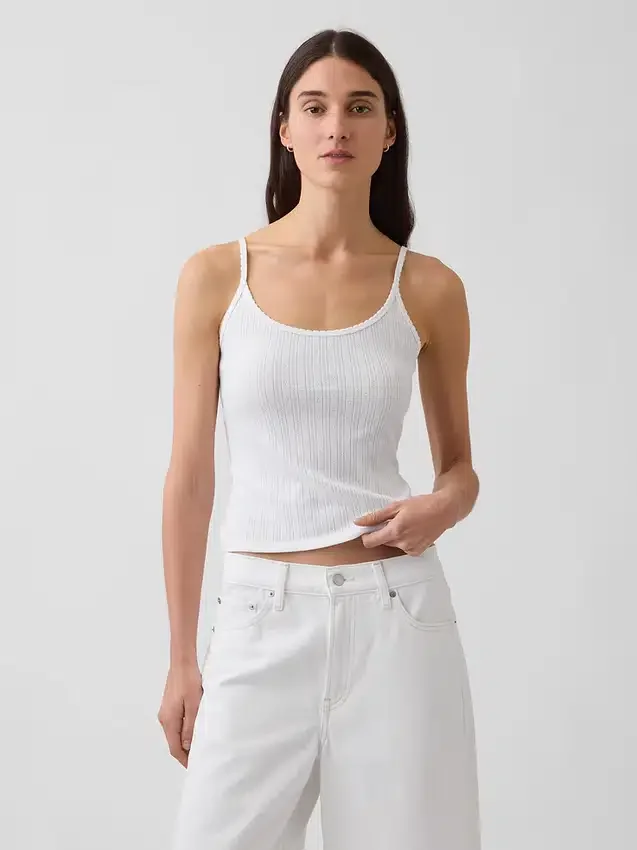 Pointelle Crop Cami