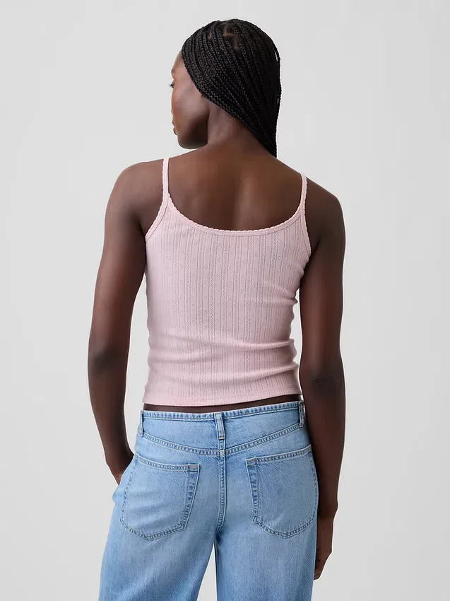 Pointelle Crop Cami