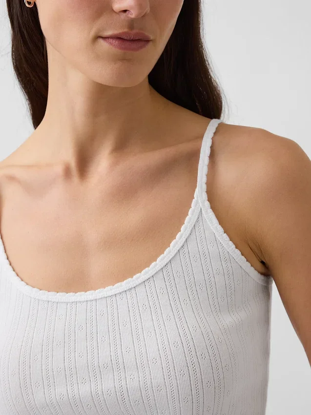 Pointelle Crop Cami