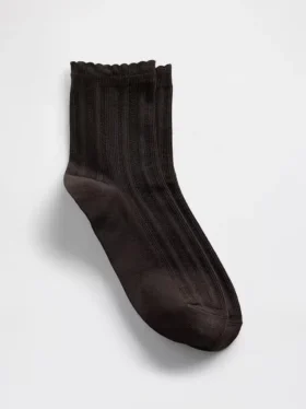 Pointelle Half Crew Socks
