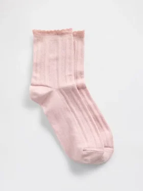 Pointelle Half Crew Socks