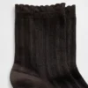 Pointelle Half Crew Socks