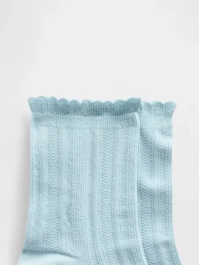 Pointelle Half Crew Socks