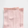 Pointelle Half Crew Socks