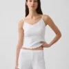 Pointelle Lettuce-Hem Pj Cami