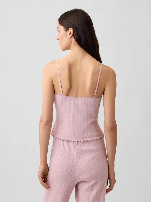 Pointelle Lettuce-Hem Pj Cami