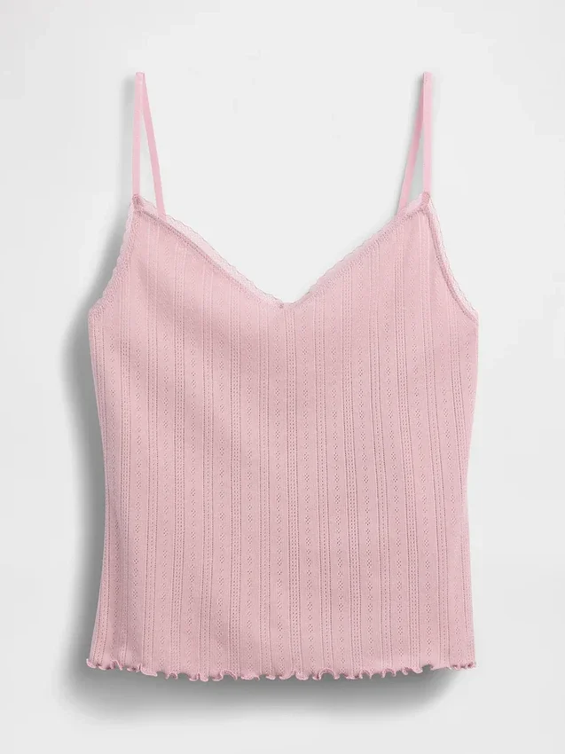 Pointelle Lettuce-Hem Pj Cami