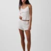 Pointelle Lettuce-Hem Pj Shorts