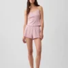 Pointelle Lettuce-Hem Pj Shorts