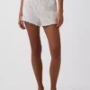 Pointelle Lettuce-Hem Pj Shorts