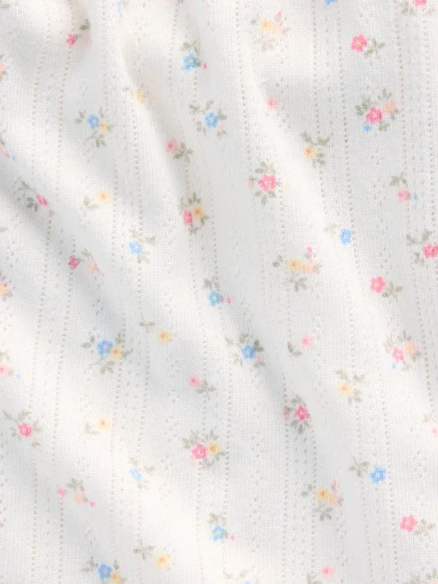 Pointelle Lettuce-Hem Pj Shorts