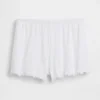Pointelle Lettuce-Hem Pj Shorts