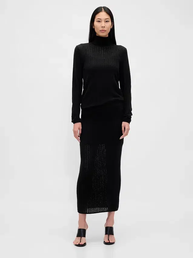 Pointelle Maxi Skirt