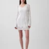 Pointelle Mini Sweater Dress