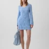 Pointelle Mini Sweater Dress