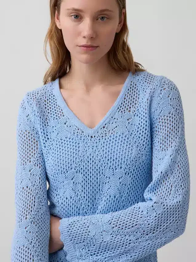 Pointelle Mini Sweater Dress