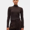 Pointelle Rib Crop Turtleneck