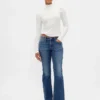 Pointelle Rib Crop Turtleneck