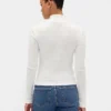 Pointelle Rib Crop Turtleneck