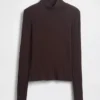 Pointelle Rib Crop Turtleneck