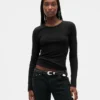 Pointelle Rib T-Shirt